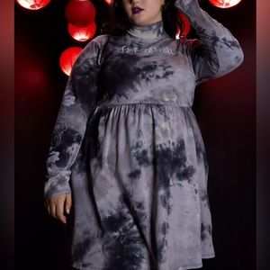 Studio Ghibli Spirited Away Haku Tie-Dye Long-Sleeve Dress Plus Size